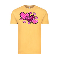 Vintage Mustard love hearts Vintage Tee - OliviaCreatesArt