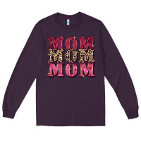 Plum Mom mom mom Mother's Day Long Sleeve Tee - FaDigitalArtStudio