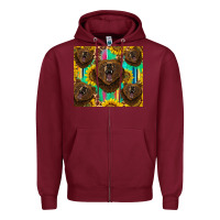 Burgundy bear tumbler Zipper Hoodie - BarkalooDesign