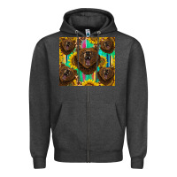 Charcoal Heather bear tumbler Zipper Hoodie - BarkalooDesign