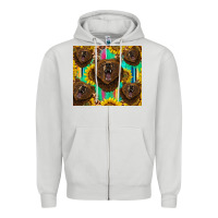 Dove Grey bear tumbler Zipper Hoodie - BarkalooDesign
