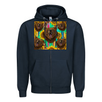 Navy bear tumbler Zipper Hoodie - BarkalooDesign