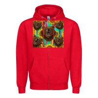 Red bear tumbler Zipper Hoodie - BarkalooDesign