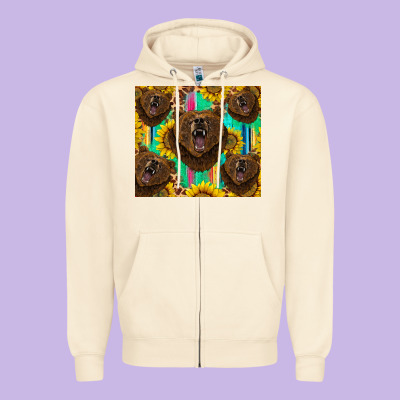 Bear Tumbler Zipper Hoodie Designed By Barkaloodesign
