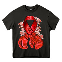 Asphalt Red ribbon with boxing gloves Heavy Core Tee - NancyCooperArtShop