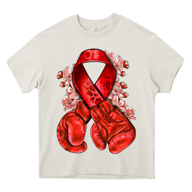 Red Ribbon With Boxing Gloves Heavy Core Tee by NancyCooperArtShop | Teevron