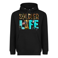 Black soldier  life Heavyweight Hoodie - AdoDesignShop