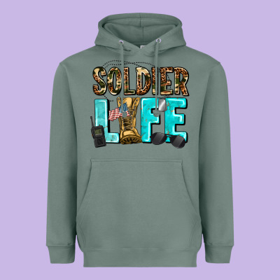 Soldier  Life Heavyweight Hoodie Designed By Adodesignshop