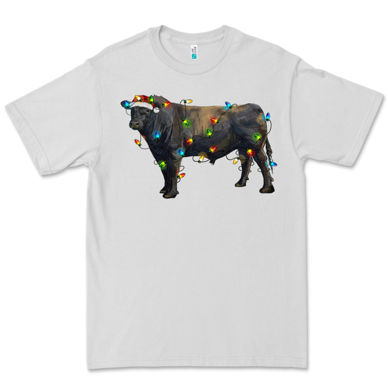 Christmas Black Angus Bull With Christmas Lights Premium Tee by RanaPortraitStore | Teevron