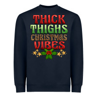 Navy thick thighs christmas vibes Heavyweight Sweatshirt - BarkalooDesign