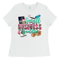 White small business baddie Ladies Tee - CowGirlArtShop