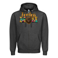 Charcoal Heather fearless mom bear Zipper Hoodie - BarkalooDesign