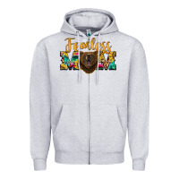 Heather Grey fearless mom bear Zipper Hoodie - BarkalooDesign