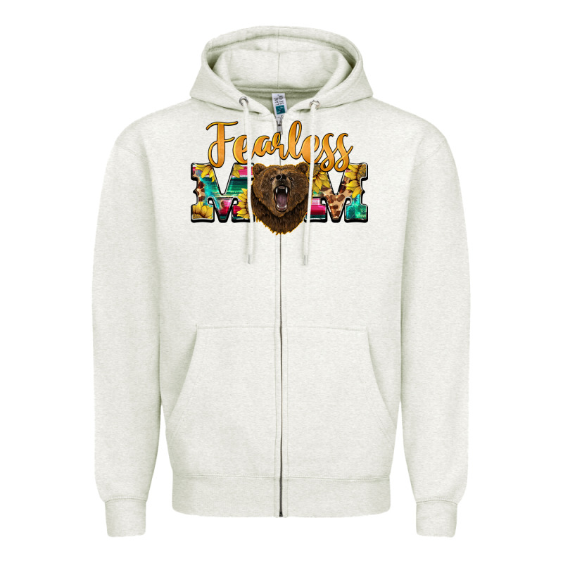 Fearless Mom Bear Zipper Hoodie by BarkalooDesign | Teevron