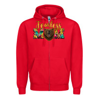 Red fearless mom bear Zipper Hoodie - BarkalooDesign