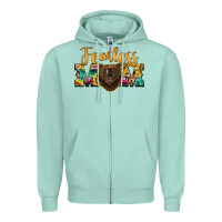Seafoam fearless mom bear Zipper Hoodie - BarkalooDesign