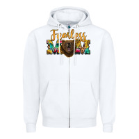 White fearless mom bear Zipper Hoodie - BarkalooDesign