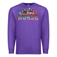 Purple nurse with race and  equipment Premium Sweatshirt - AdoDesignShop
