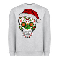Heather Grey sugar skull  christmas Heavyweight Sweatshirt - BarkalooDesign
