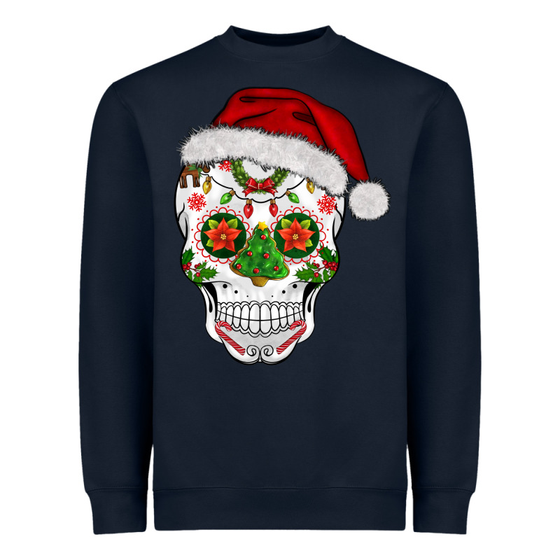 Sugar Skull  Christmas Heavyweight Sweatshirt by BarkalooDesign | Teevron