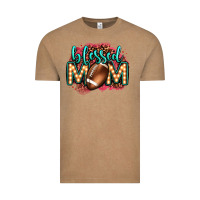 Blessed American Football Mom Lightbulb Letters Vintage Tee | Teevron