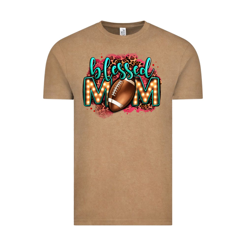 Blessed American Football Mom Lightbulb Letters Vintage Tee by OliviaCreatesArt | Teevron