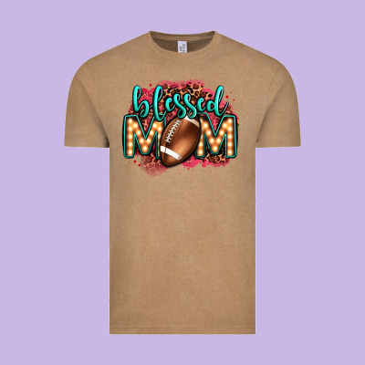 Blessed American Football Mom Lightbulb Letters Vintage Tee Designed By Oliviacreatesart
