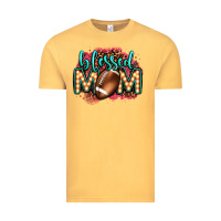 Vintage Mustard blessed american football mom lightbulb letters Vintage Tee - OliviaCreatesArt