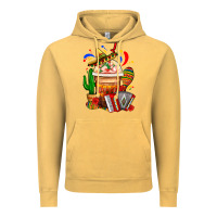 Vintage Mustard Mexican Frappe With Cactus Sombrero And Maracas Vintage Hoodie - FaDigitalArtStudio