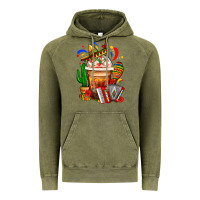 Vintage Olive Mexican Frappe With Cactus Sombrero And Maracas Vintage Hoodie - FaDigitalArtStudio