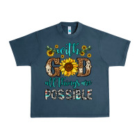 Midnight Navy with god all things are possible Urban Heavy Tee - OliviaCreatesArt