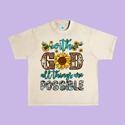 With God All Things Are Possible Urban Heavy Tee Designed By Oliviacreatesart