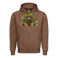 Chestnut bear rainbow Zipper Hoodie - BarkalooDesign