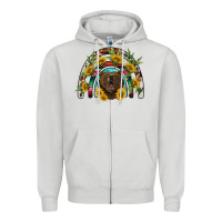 Dove Grey bear rainbow Zipper Hoodie - BarkalooDesign