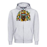 Heather Grey bear rainbow Zipper Hoodie - BarkalooDesign