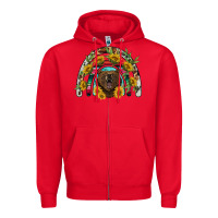 Red bear rainbow Zipper Hoodie - BarkalooDesign
