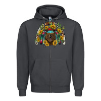 Smoke bear rainbow Zipper Hoodie - BarkalooDesign