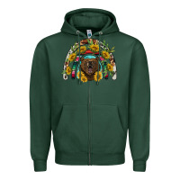 Sports Green bear rainbow Zipper Hoodie - BarkalooDesign