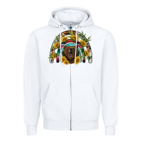 White bear rainbow Zipper Hoodie - BarkalooDesign