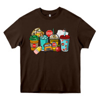 School Bus Driver Coffee Cups Heavy Core Tee | Teevron