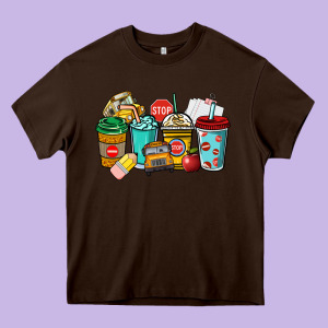 School Bus Driver Coffee Cups Heavy Core Tee Designed By Nancycooperartshop