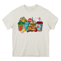 Cream school bus driver coffee cups Heavy Core Tee - NancyCooperArtShop