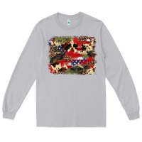 Moon Dust 4th of july american flagcowhide  leopard backgrou Long Sleeve Tee - FaDigitalArtStudio