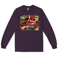 Plum 4th of july american flagcowhide  leopard backgrou Long Sleeve Tee - FaDigitalArtStudio