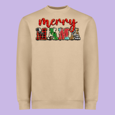Christmas Merry Mama Heavyweight Sweatshirt Designed By Barkaloodesign