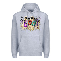 Heather Grey boo Premium Hoodie - CowhideDigitalArt