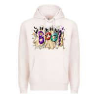 Pale Pink boo Premium Hoodie - CowhideDigitalArt