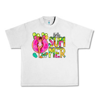 Lunar Rock Hello Summer Donut Girl Urban Heavy Tee - CowCowDesign