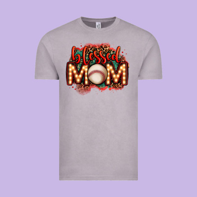 Blessed Baseball Mom Lightbulb Letters Vintage Tee Designed By Oliviacreatesart