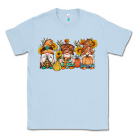 Dusty Blue fall gnomes pumpkin sunflowers Classic Tee - Artiststas